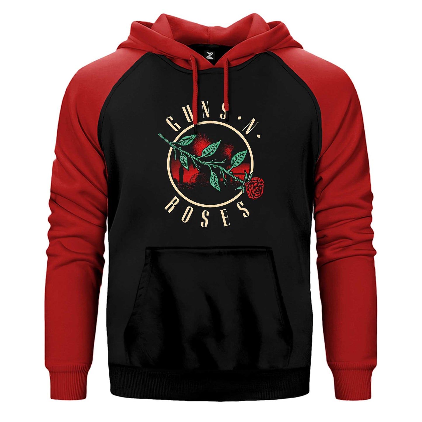 Guns N Roses Flower Çift Renk Reglan Kol Sweatshirt / Hoodie