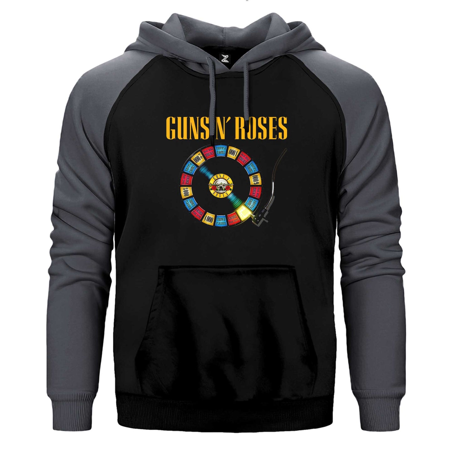 Guns N Roses Plak Çift Renk Reglan Kol Sweatshirt / Hoodie