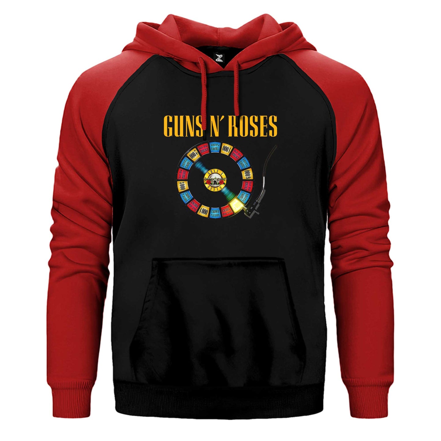 Guns N Roses Plak Çift Renk Reglan Kol Sweatshirt / Hoodie
