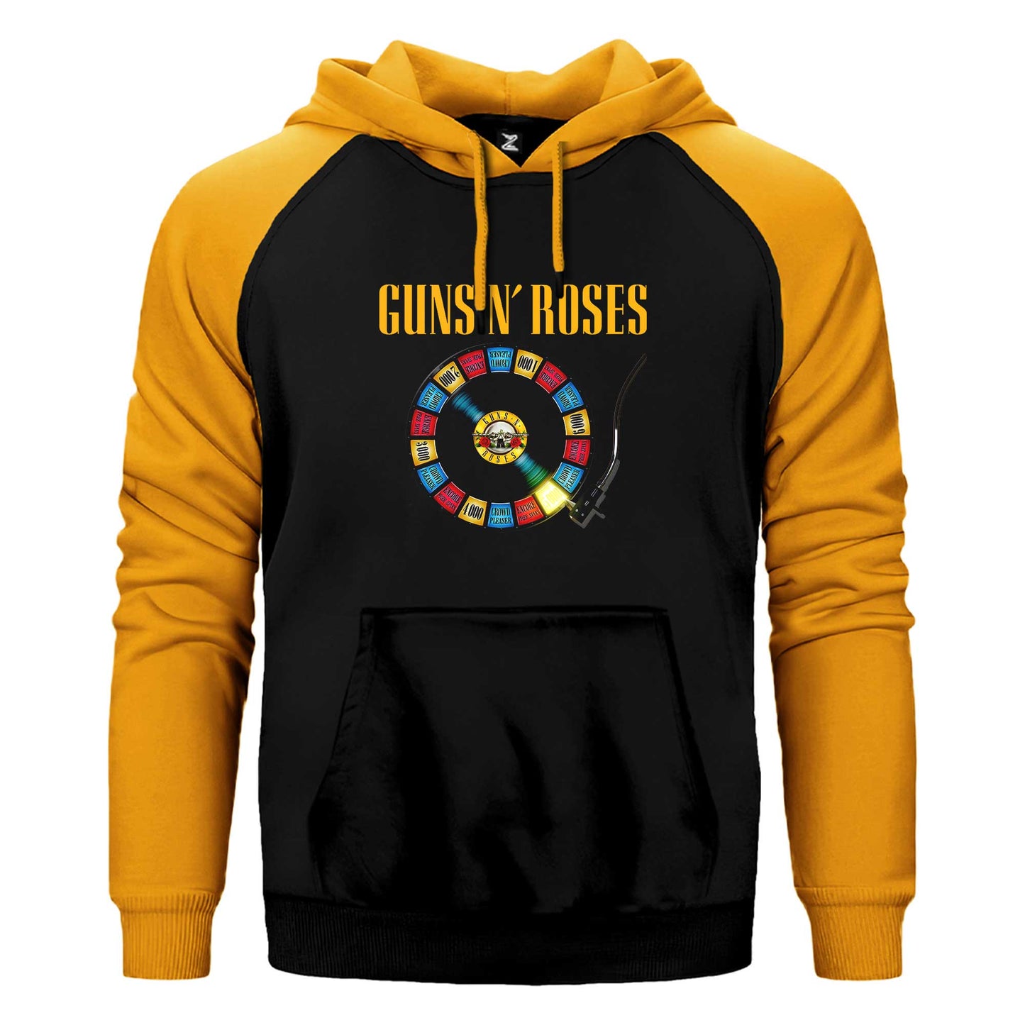 Guns N Roses Plak Çift Renk Reglan Kol Sweatshirt / Hoodie