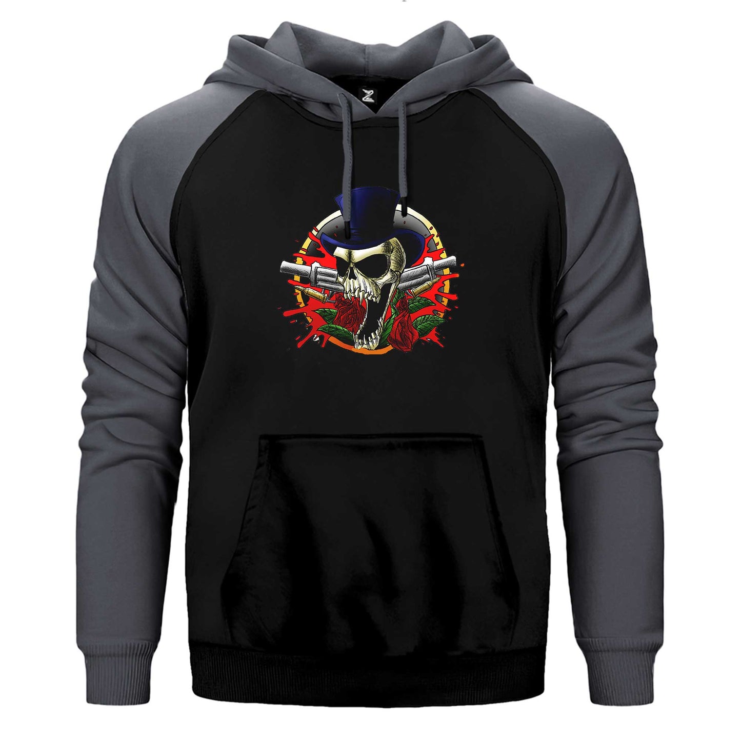 Guns N Roses Mr Skull Çift Renk Reglan Kol Sweatshirt / Hoodie