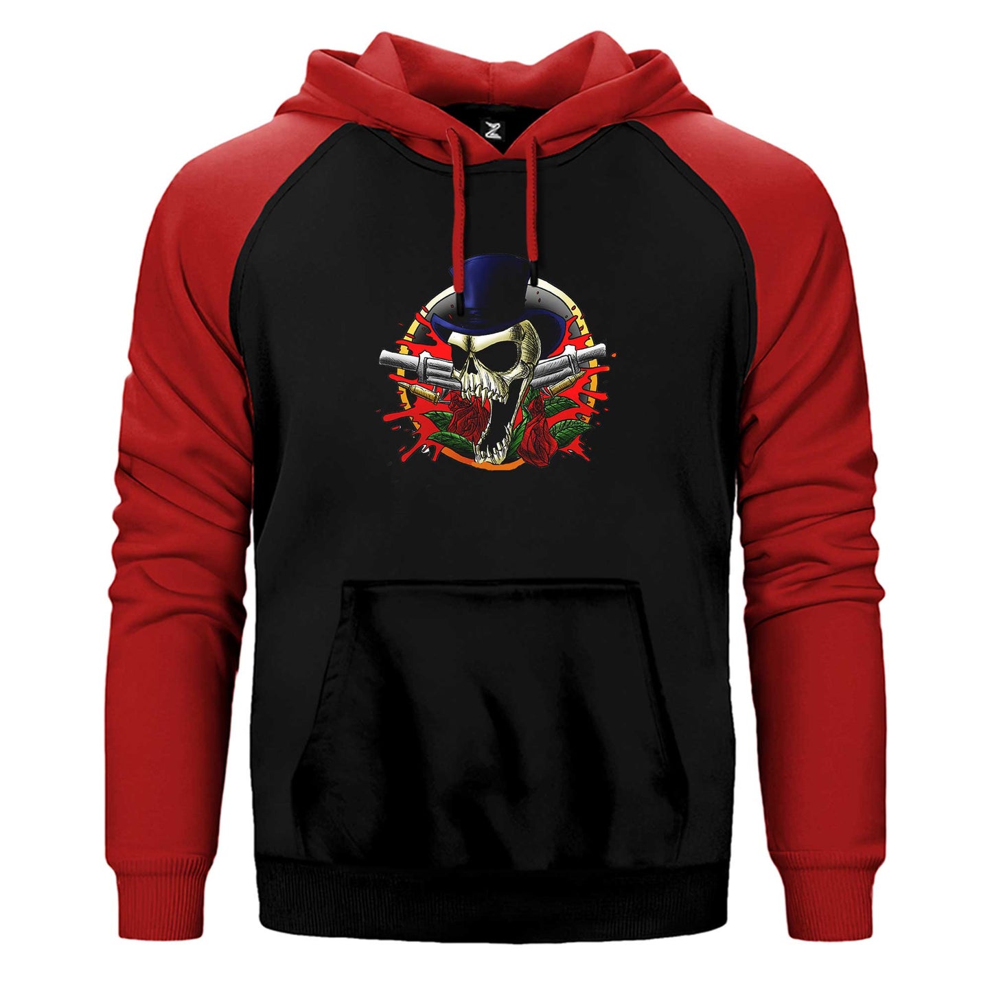 Guns N Roses Mr Skull Çift Renk Reglan Kol Sweatshirt / Hoodie