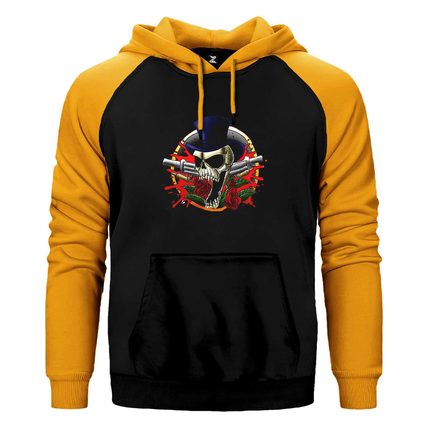 Guns N Roses Mr Skull Çift Renk Reglan Kol Sweatshirt / Hoodie
