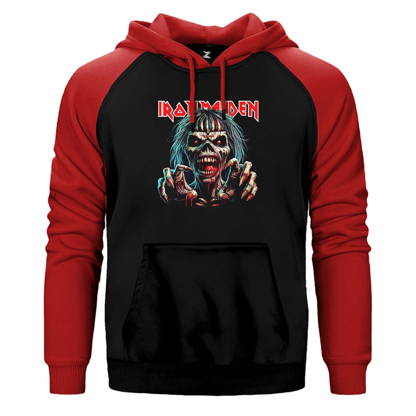 Iron Maiden Zombie Çift Renk Reglan Kol Sweatshirt / Hoodie