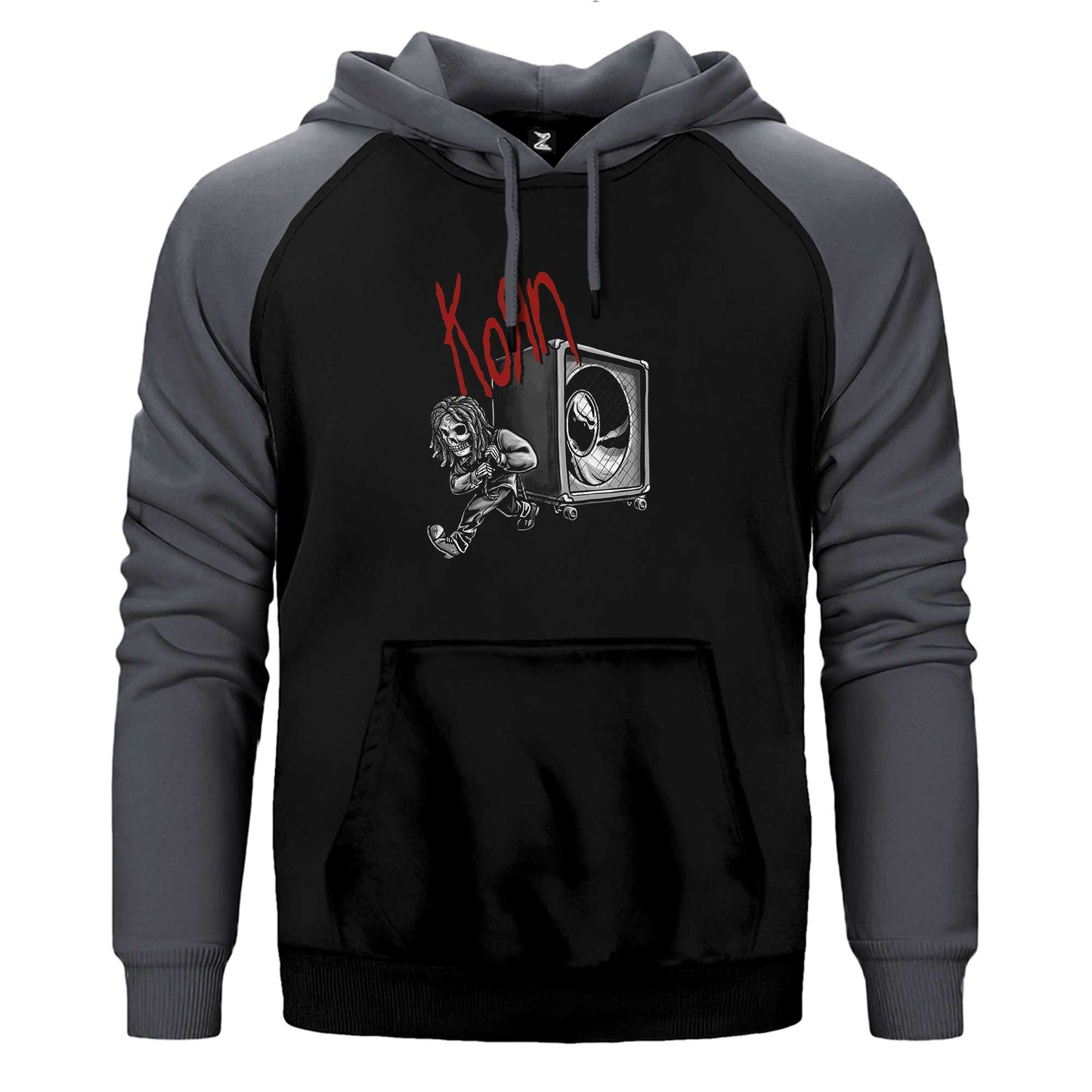 Korn Skeleton Pulling Haporlor Çift Renk Reglan Kol Sweatshirt / Hoodie