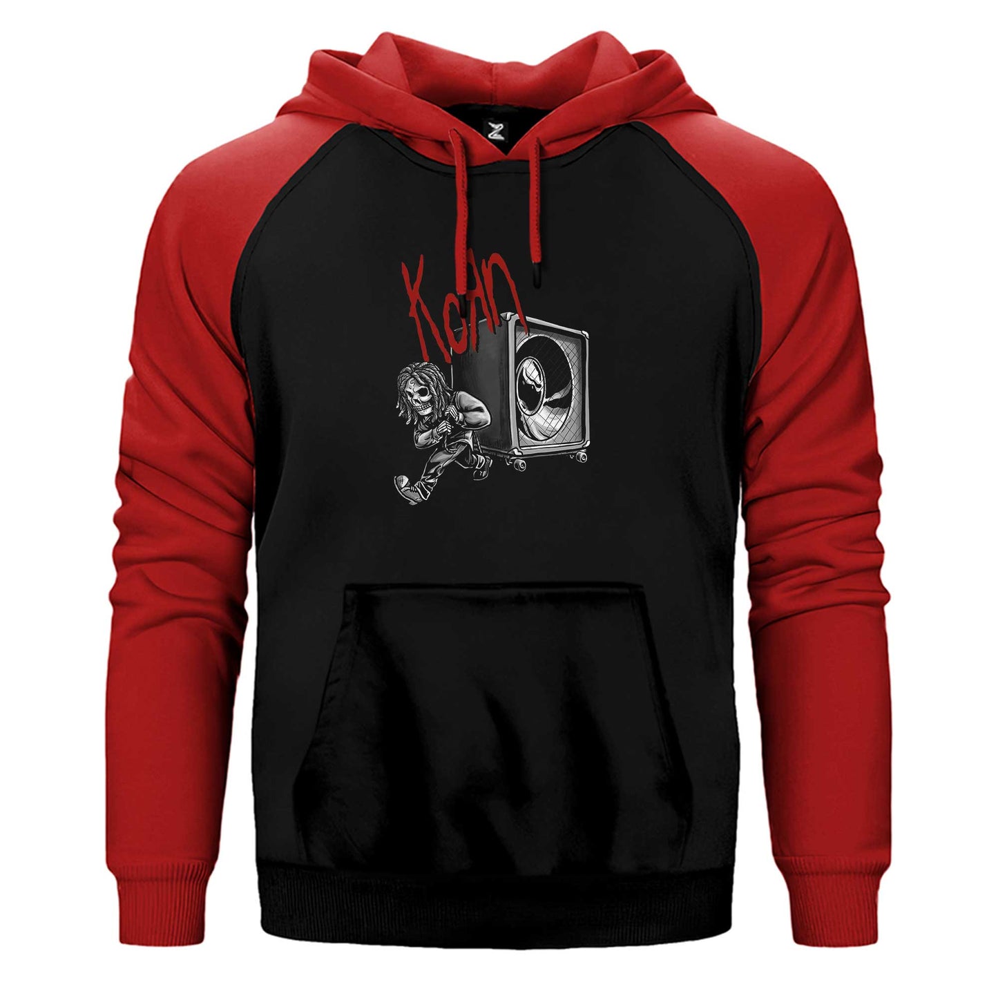 Korn Skeleton Pulling Haporlor Çift Renk Reglan Kol Sweatshirt / Hoodie