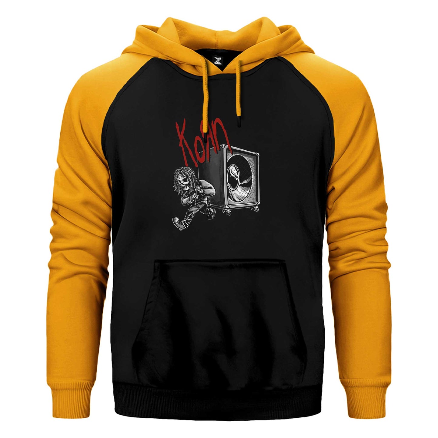 Korn Skeleton Pulling Haporlor Çift Renk Reglan Kol Sweatshirt / Hoodie