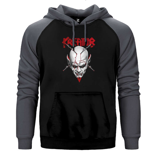 Kreator Siluet Logo Çift Renk Reglan Kol Sweatshirt / Hoodie