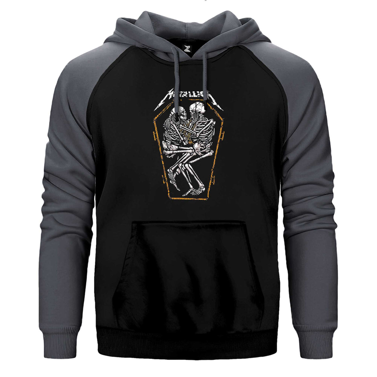 Metallica Grave Two Skeletons Çift Renk Reglan Kol Sweatshirt / Hoodie