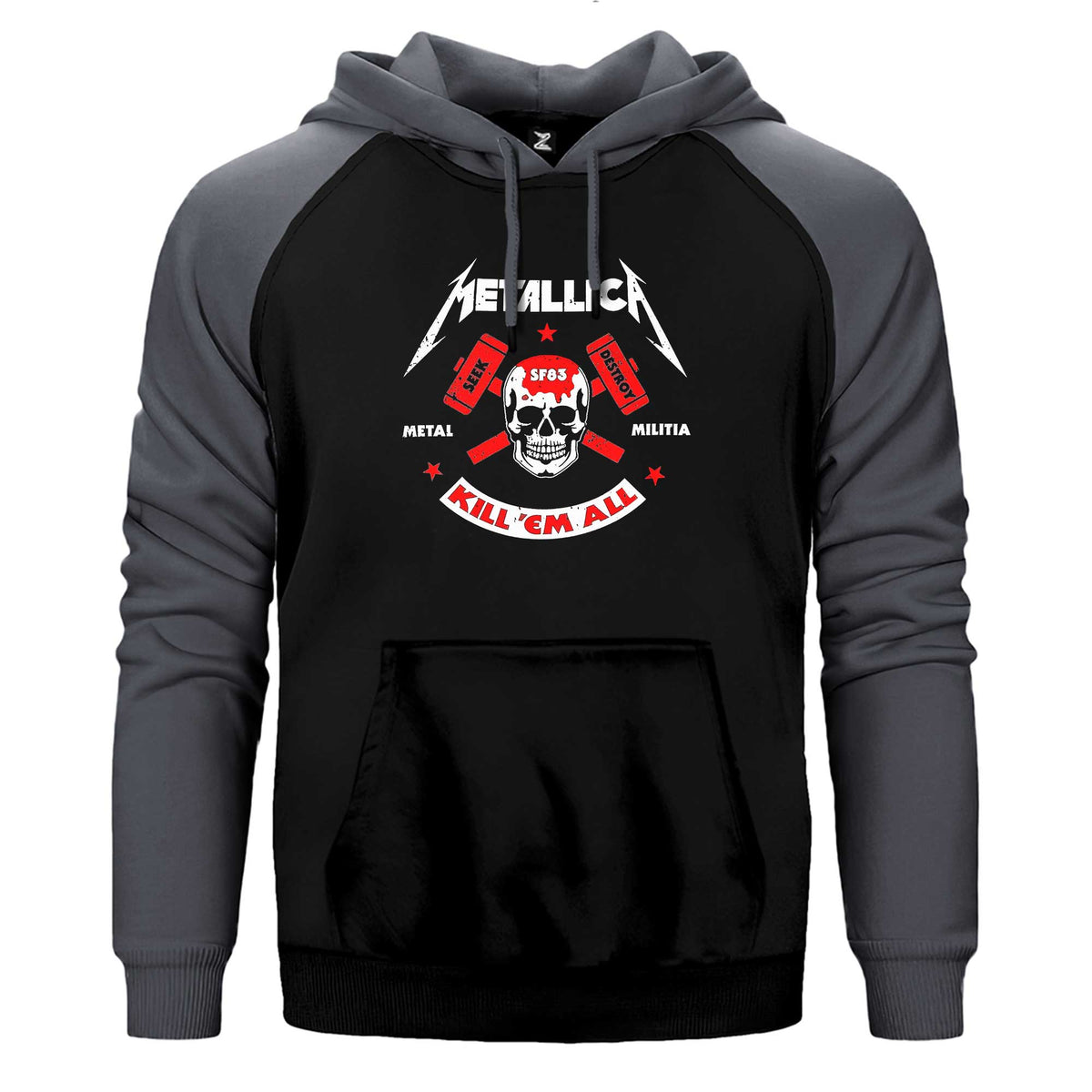 Metallica Kill'em All Çift Renk Reglan Kol Sweatshirt / Hoodie