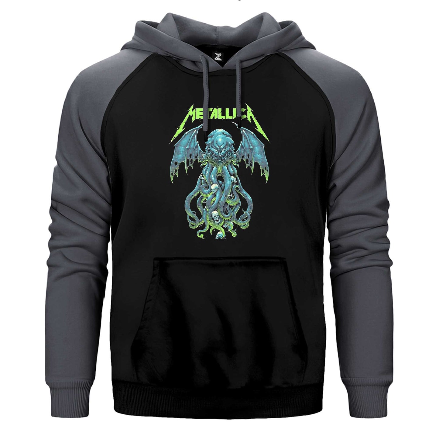 Metallica Octopus Bat Çift Renk Reglan Kol Sweatshirt / Hoodie