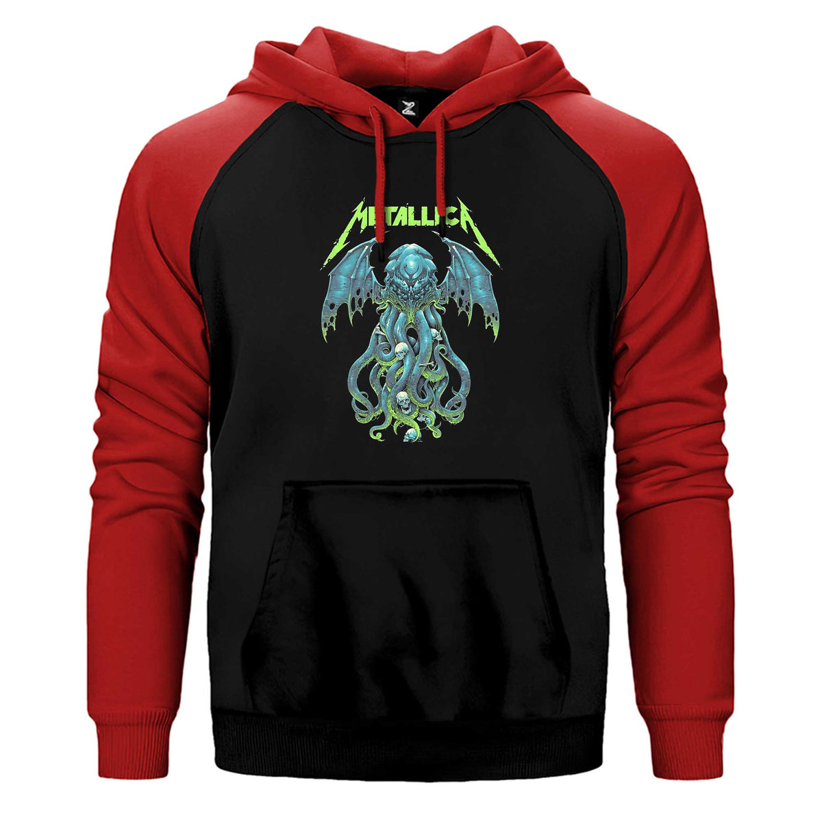 Metallica Octopus Bat Çift Renk Reglan Kol Sweatshirt / Hoodie