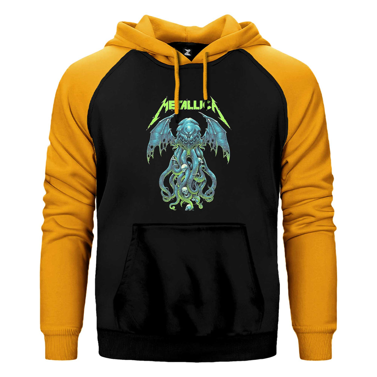Metallica Octopus Bat Çift Renk Reglan Kol Sweatshirt / Hoodie