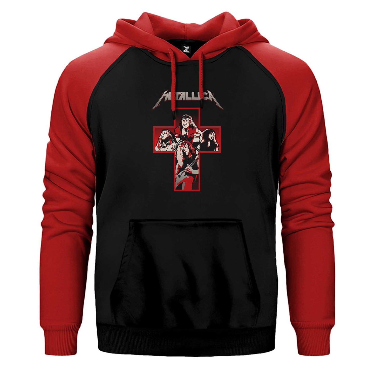 Metallica Silhouettes İnside The Cross Çift Renk Reglan Kol Sweatshirt / Hoodie