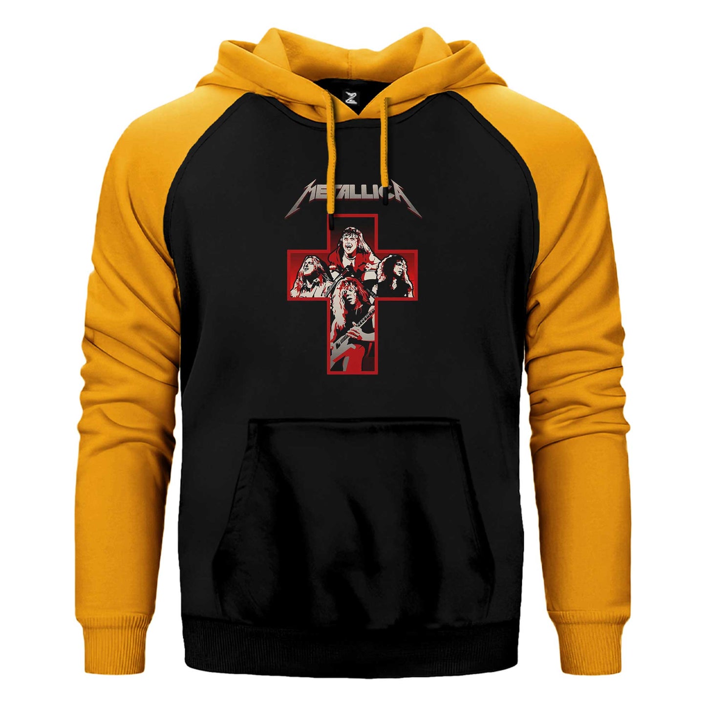 Metallica Silhouettes İnside The Cross Çift Renk Reglan Kol Sweatshirt / Hoodie