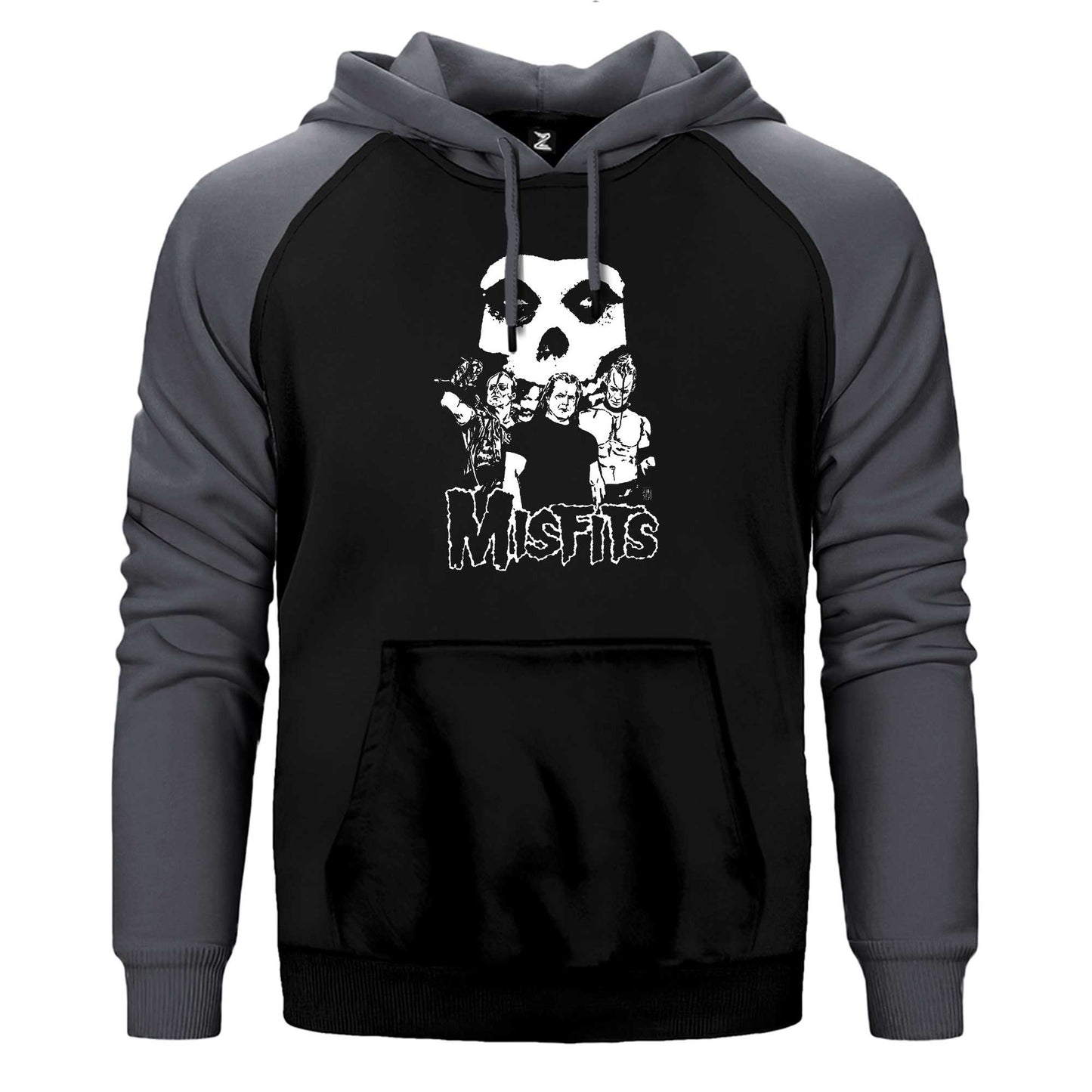 Misfits Grup Logo Çift Renk Reglan Kol Sweatshirt / Hoodie