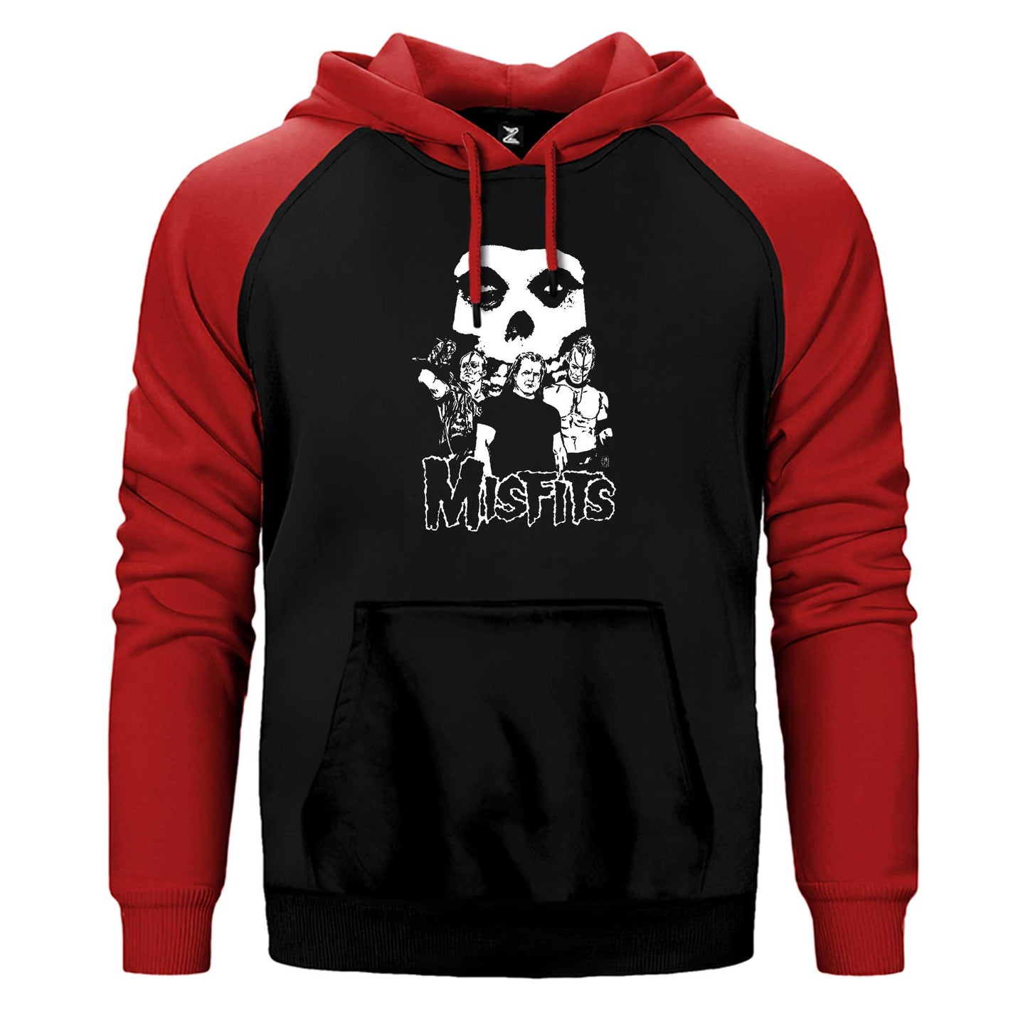 Misfits Grup Logo Çift Renk Reglan Kol Sweatshirt / Hoodie