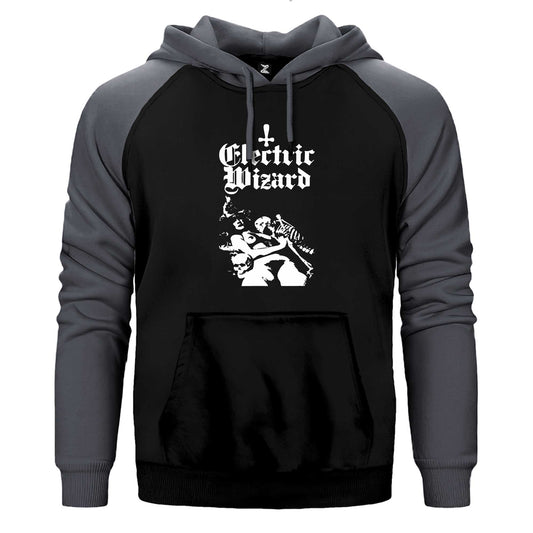 Electric Wizard Legalise Drugs and Murder Skeleton Girl Çift Renk Reglan Kol Sweatshirt / Hoodie