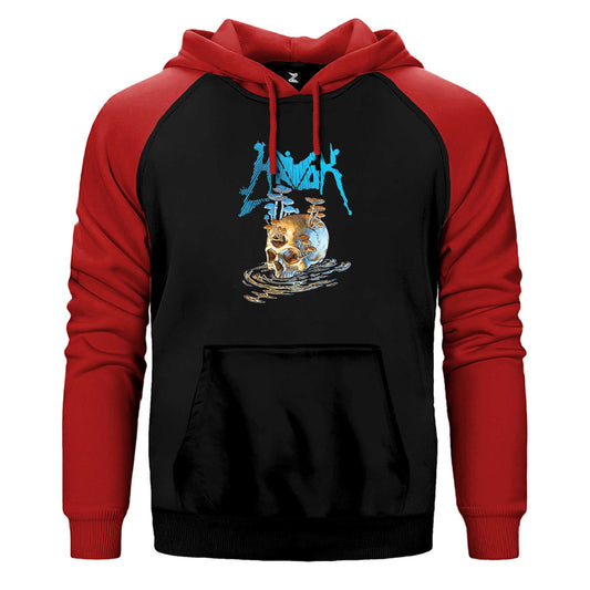 Havok Skull Çift Renk Reglan Kol Sweatshirt / Hoodie