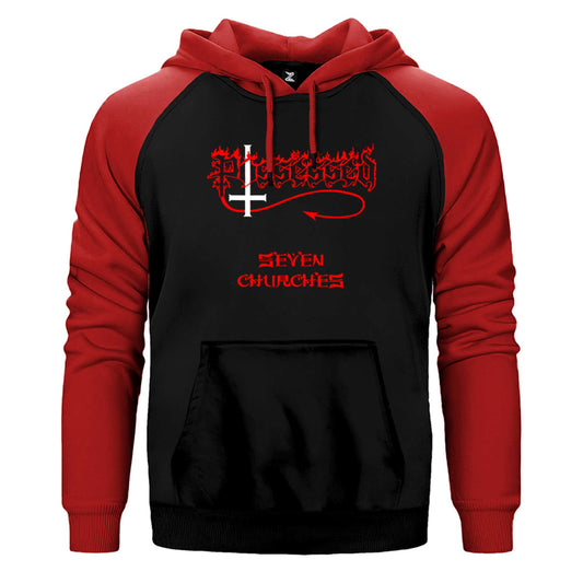 Possessed Seven Churches Çift Renk Reglan Kol Sweatshirt / Hoodie