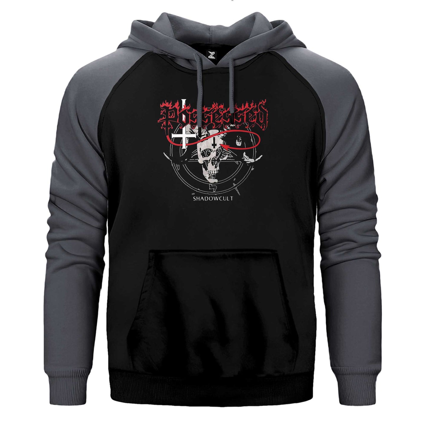 Possessed Shadowcult Çift Renk Reglan Kol Sweatshirt / Hoodie
