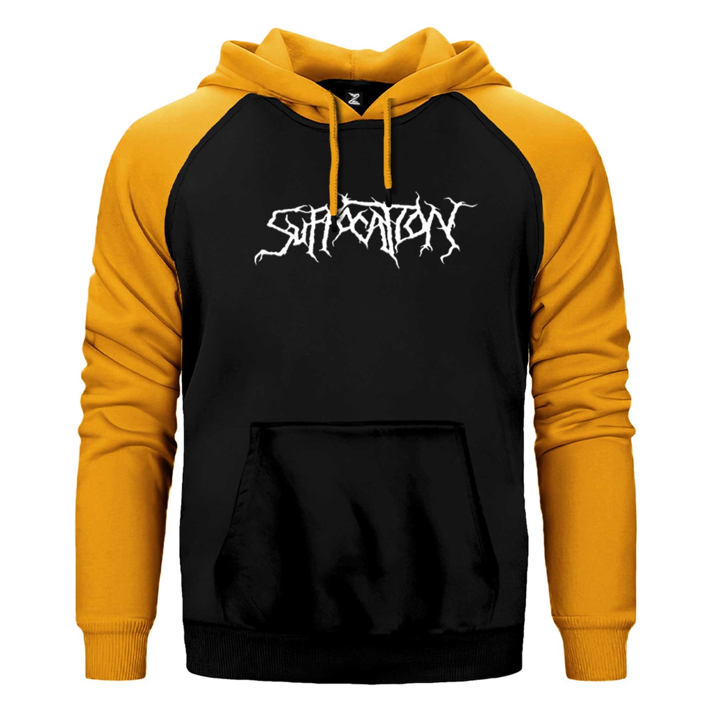 Suffocation Logo Çift Renk Reglan Kol Sweatshirt / Hoodie