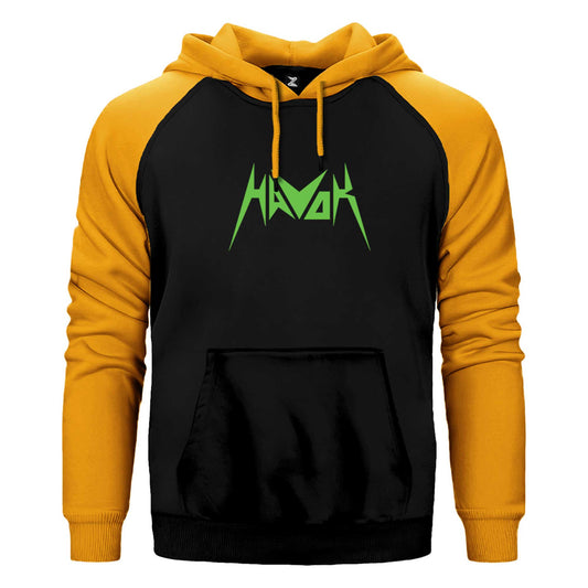 Havok Green Logo Çift Renk Reglan Kol Sweatshirt / Hoodie