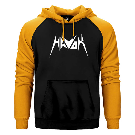 Havok Logo Text Çift Renk Reglan Kol Sweatshirt / Hoodie