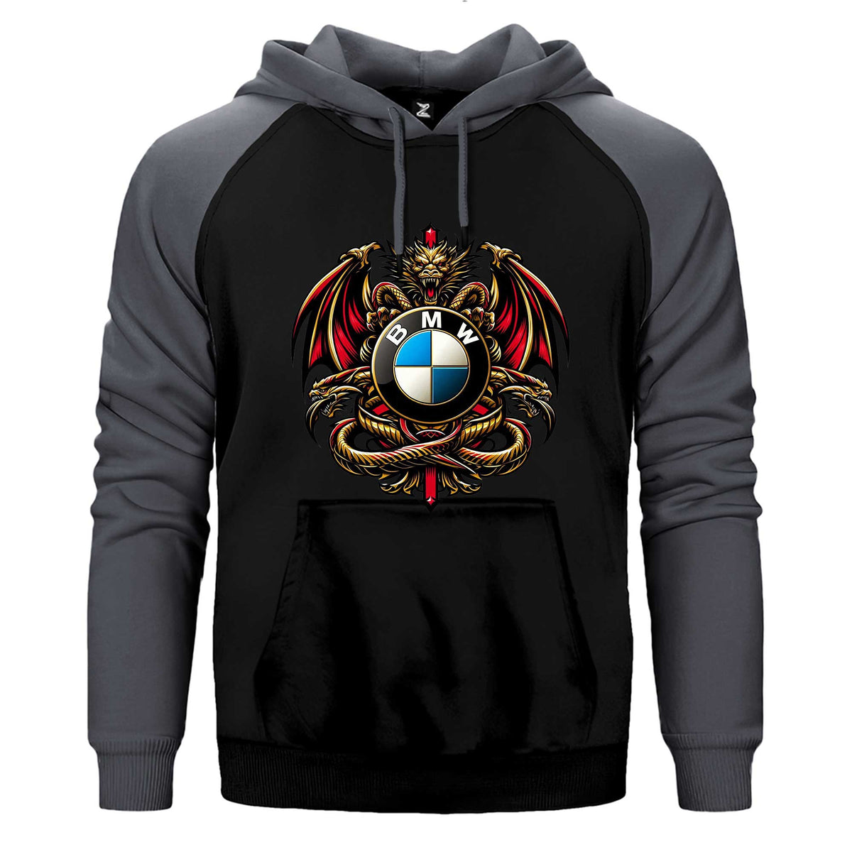 Bmw Logo Ejderha Çift Renk Reglan Kol Sweatshirt / Hoodie