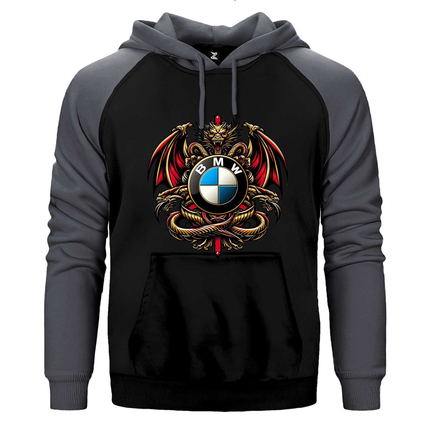 Bmw Logo Ejderha Çift Renk Reglan Kol Sweatshirt / Hoodie