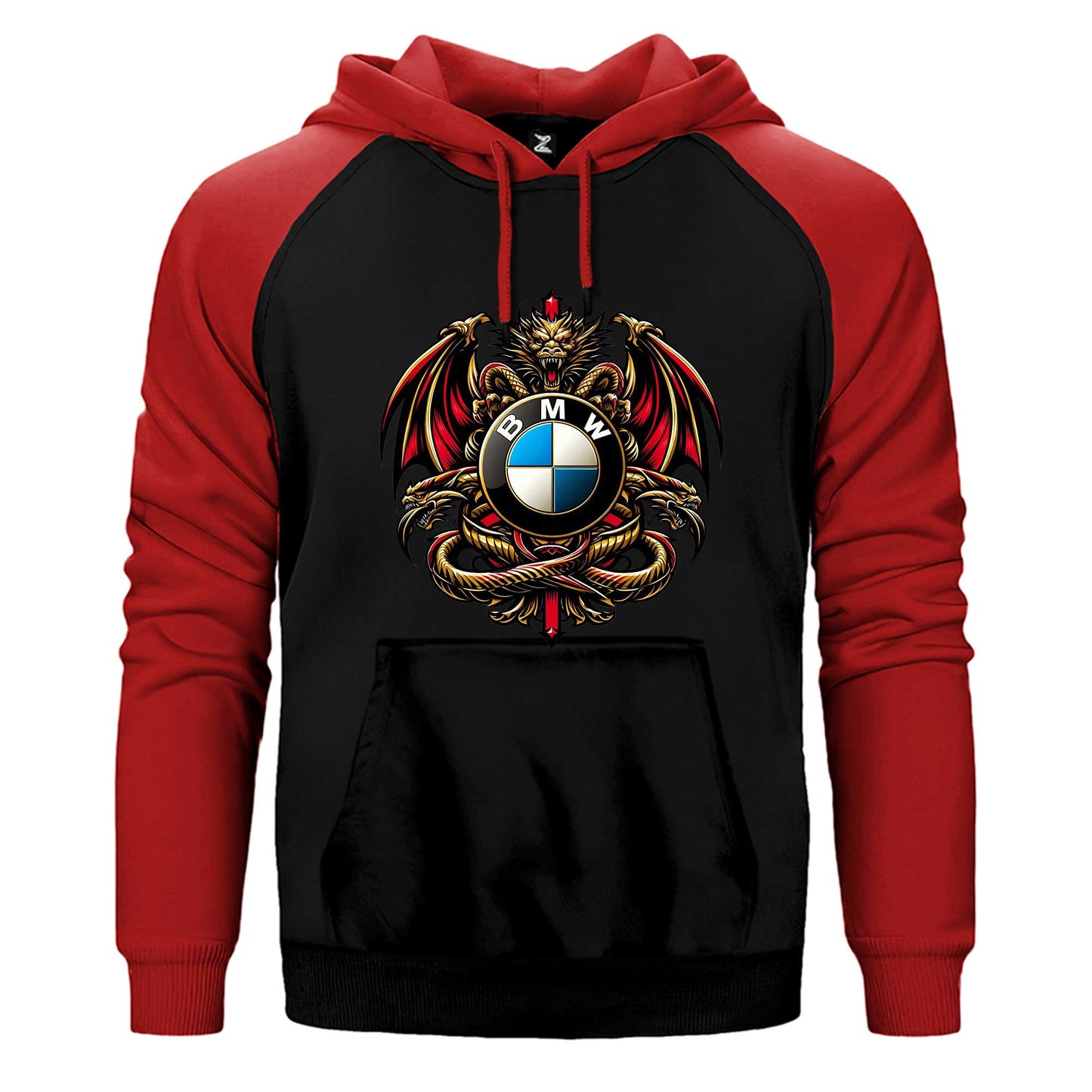 Bmw Logo Ejderha Çift Renk Reglan Kol Sweatshirt / Hoodie