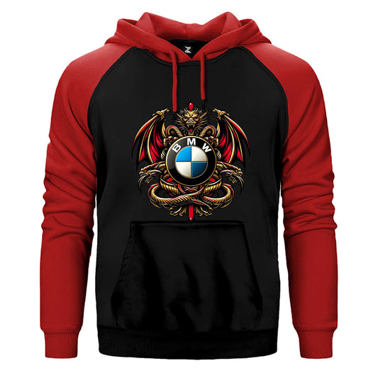 Bmw Logo Ejderha Çift Renk Reglan Kol Sweatshirt / Hoodie