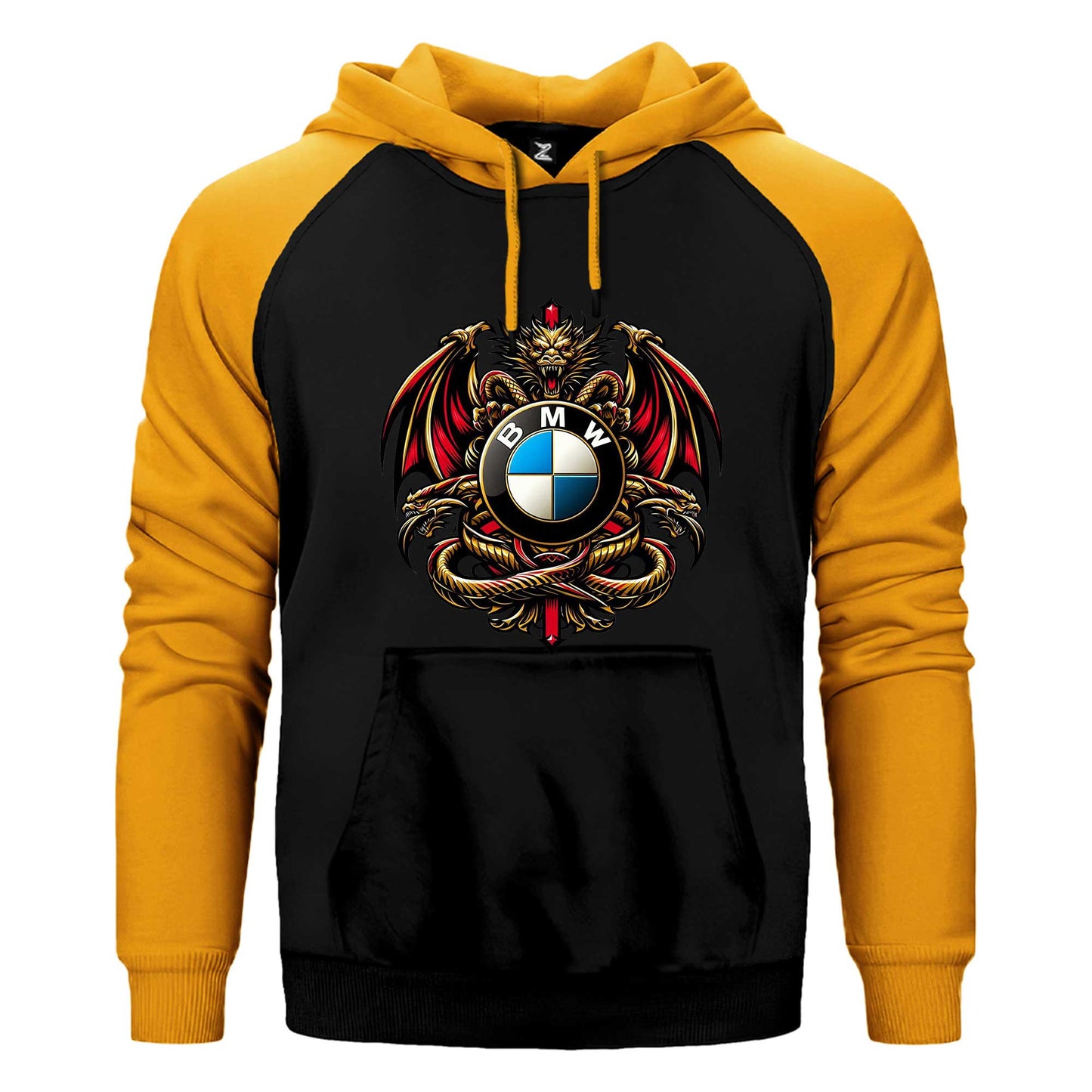 Bmw Logo Ejderha Çift Renk Reglan Kol Sweatshirt / Hoodie