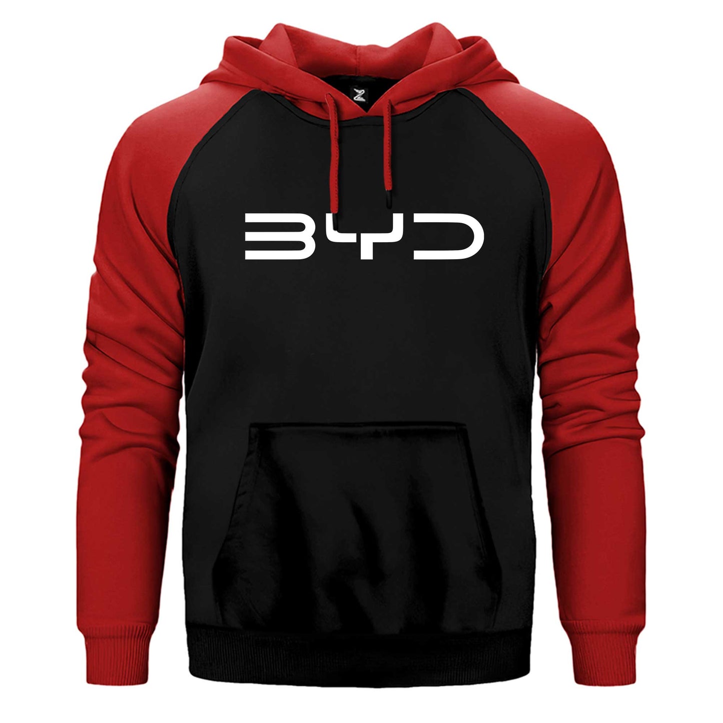 BYD Logo White Çift Renk Reglan Kol Sweatshirt / Hoodie
