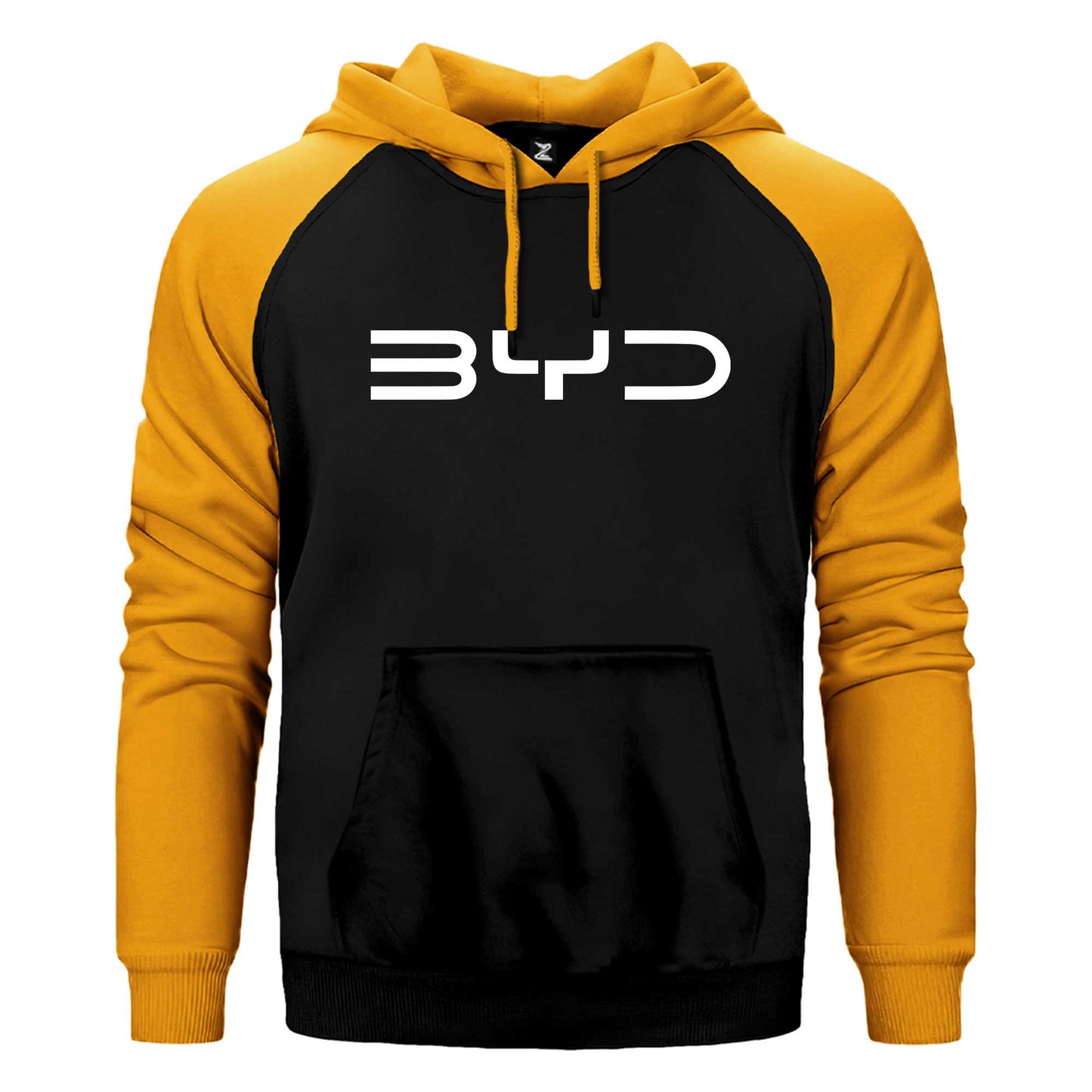 BYD Logo White Çift Renk Reglan Kol Sweatshirt / Hoodie