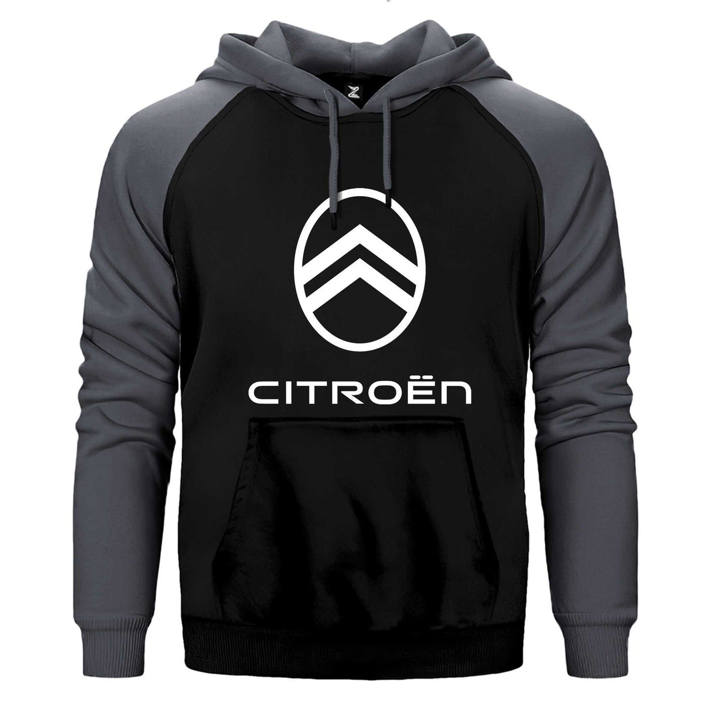 Citroen Text Logo Çift Renk Reglan Kol Sweatshirt / Hoodie