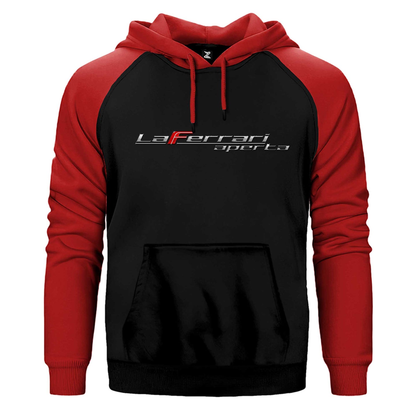 La Ferrari Aperta Logo Çift Renk Reglan Kol Sweatshirt / Hoodie