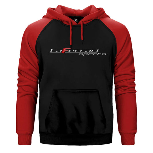 La Ferrari Aperta Logo Çift Renk Reglan Kol Sweatshirt / Hoodie