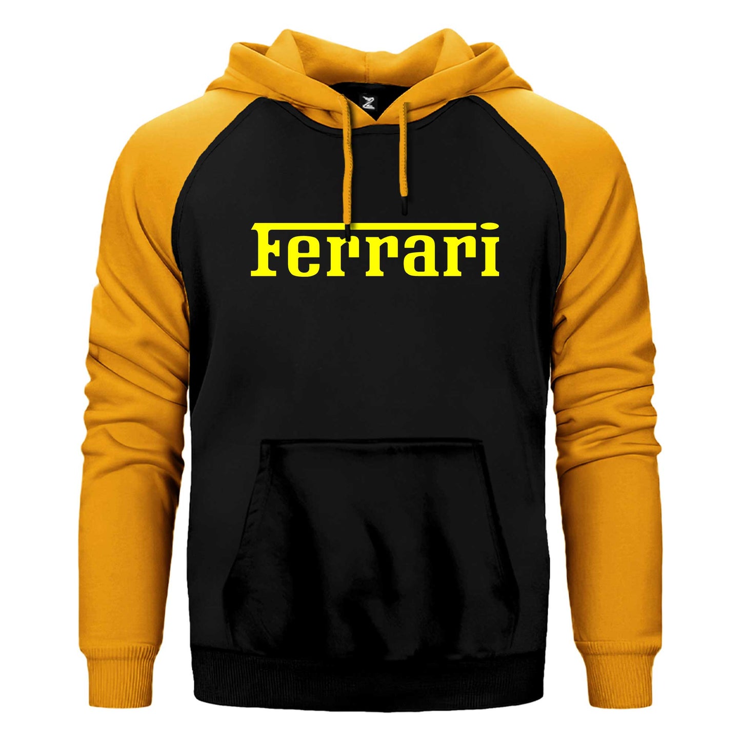 Ferrari Gold Text Çift Renk Reglan Kol Sweatshirt / Hoodie