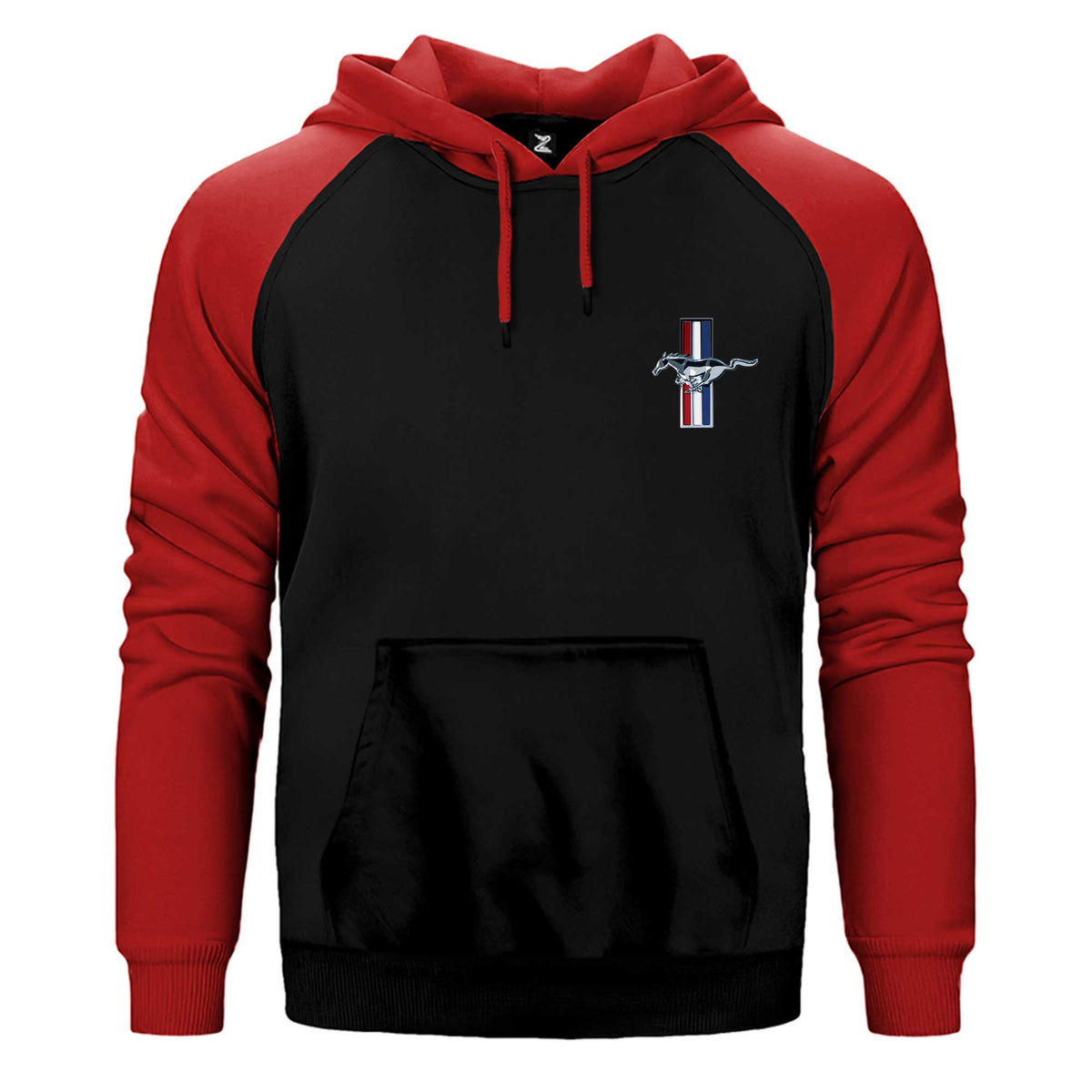 Ford Mustang Logo Çift Renk Reglan Kol Sweatshirt / Hoodie