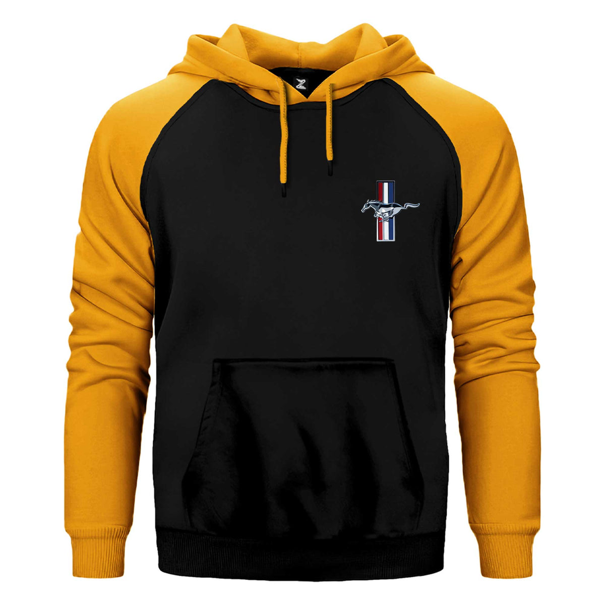 Ford Mustang Logo Çift Renk Reglan Kol Sweatshirt / Hoodie