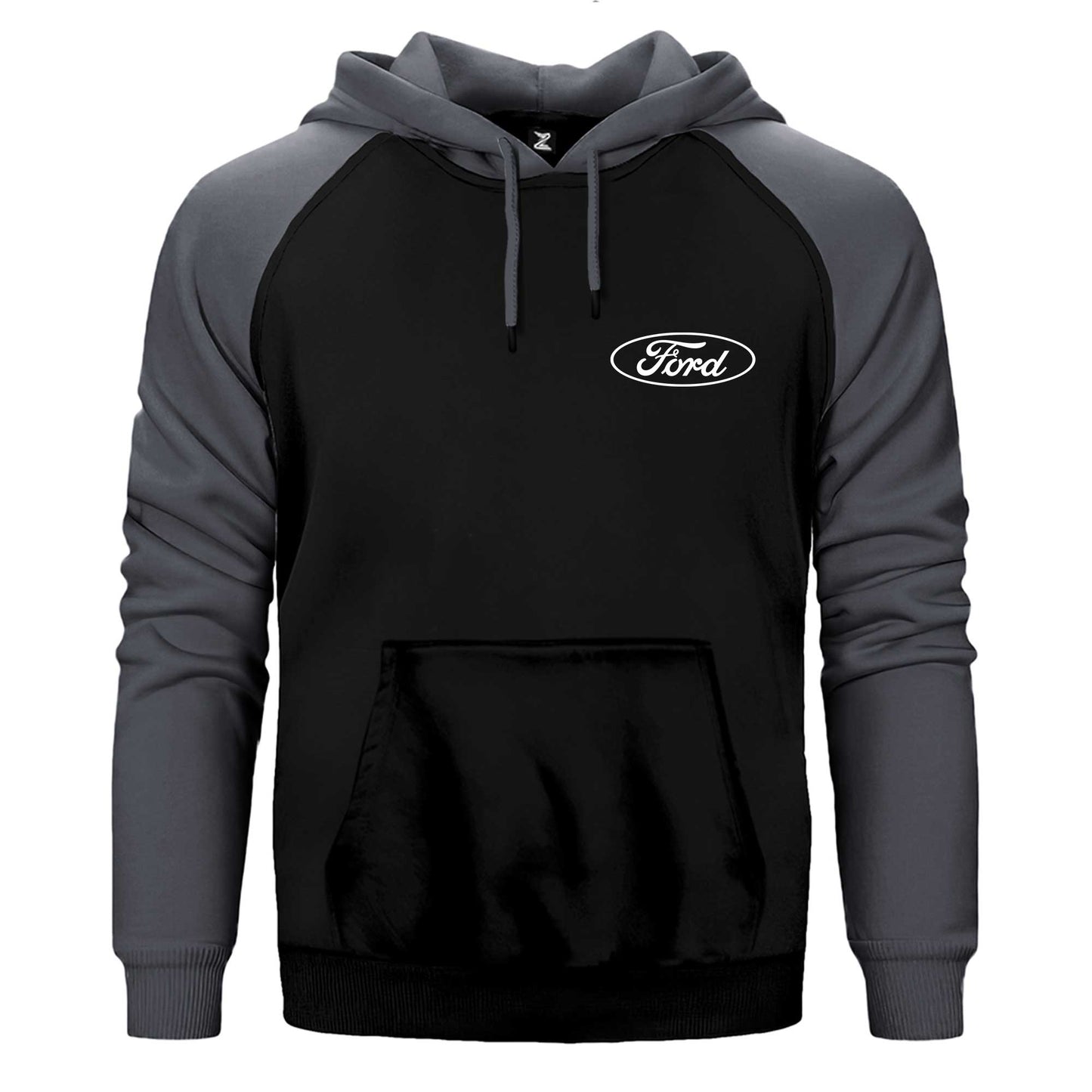 Ford Logo Text Çift Renk Reglan Kol Sweatshirt / Hoodie