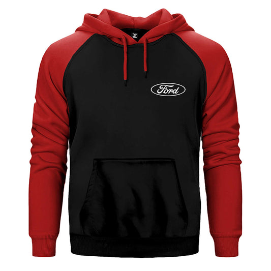 Ford Logo Text Çift Renk Reglan Kol Sweatshirt / Hoodie