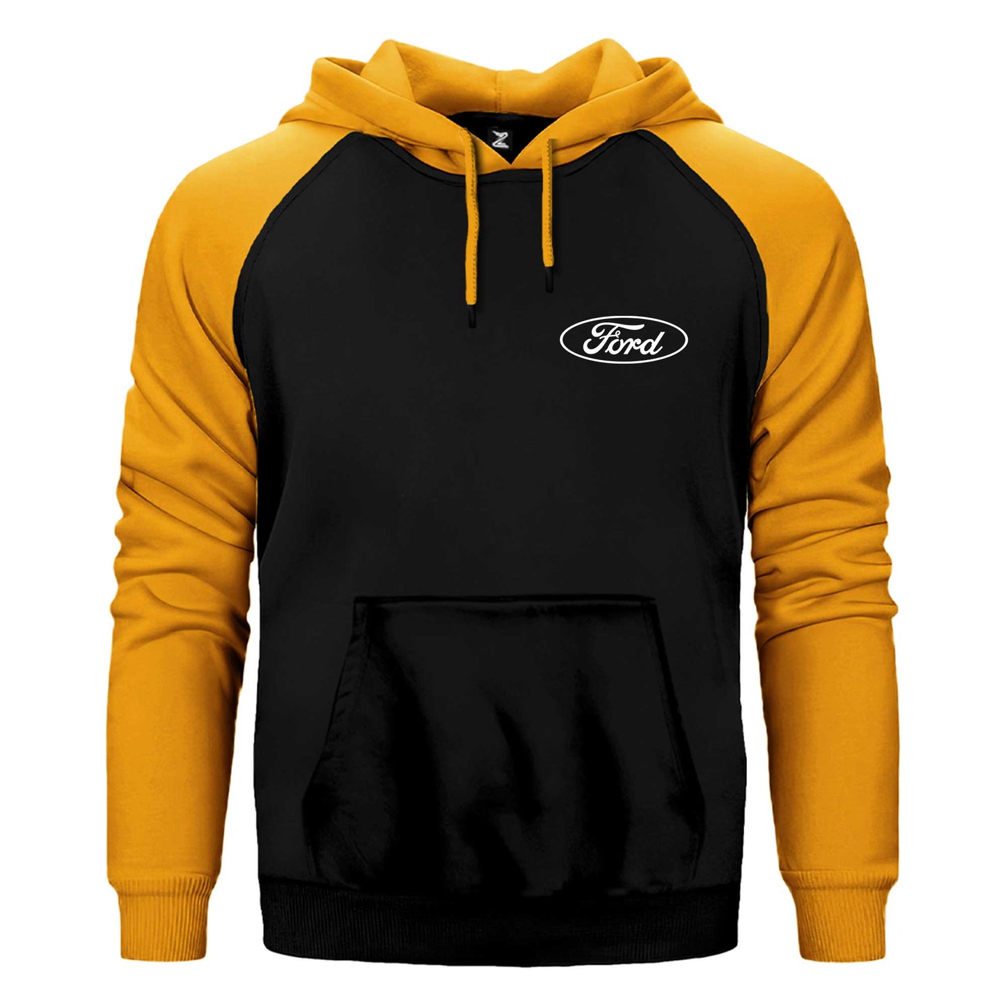 Ford Logo Text Çift Renk Reglan Kol Sweatshirt / Hoodie