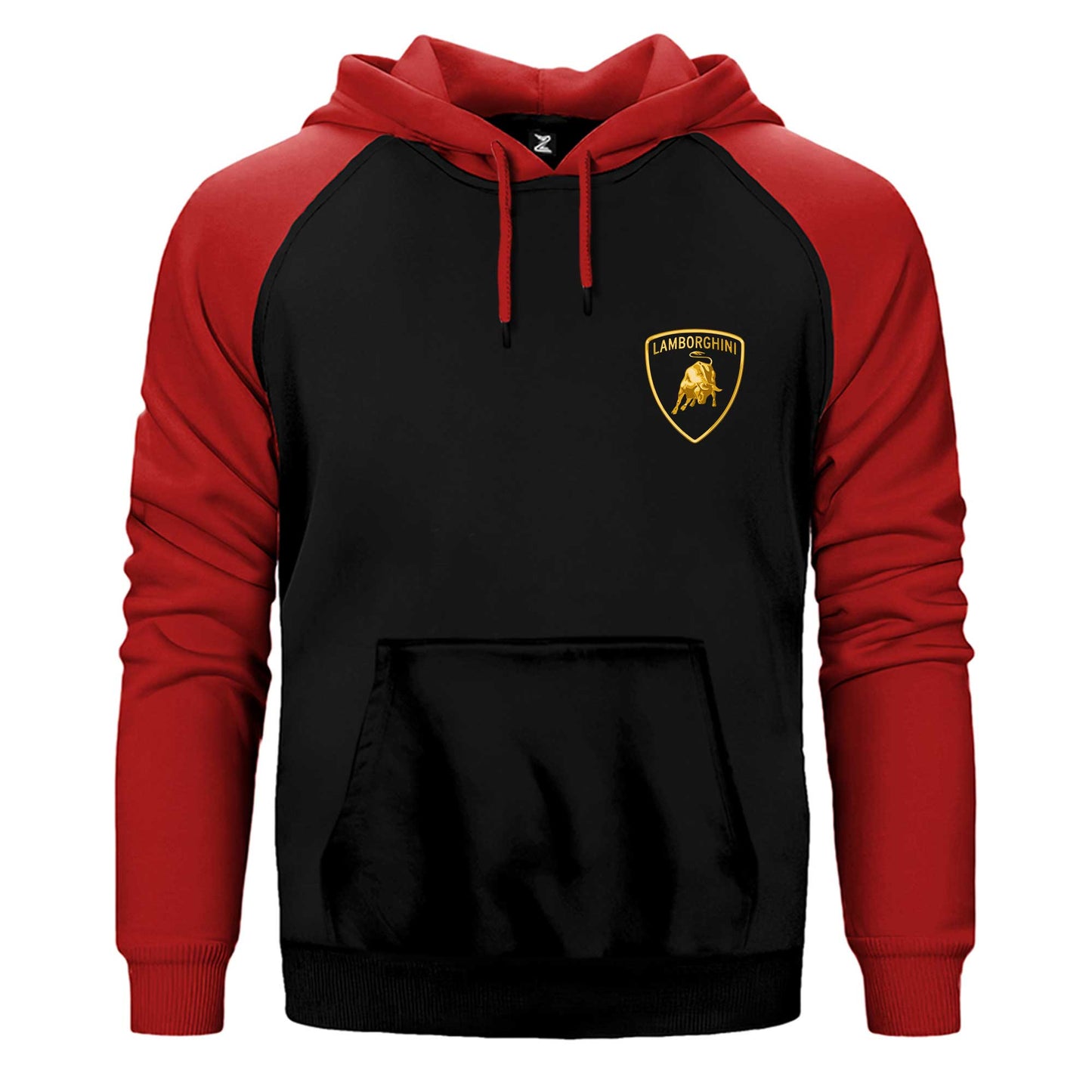 Lamborghini Gold Logo Çift Renk Reglan Kol Sweatshirt / Hoodie