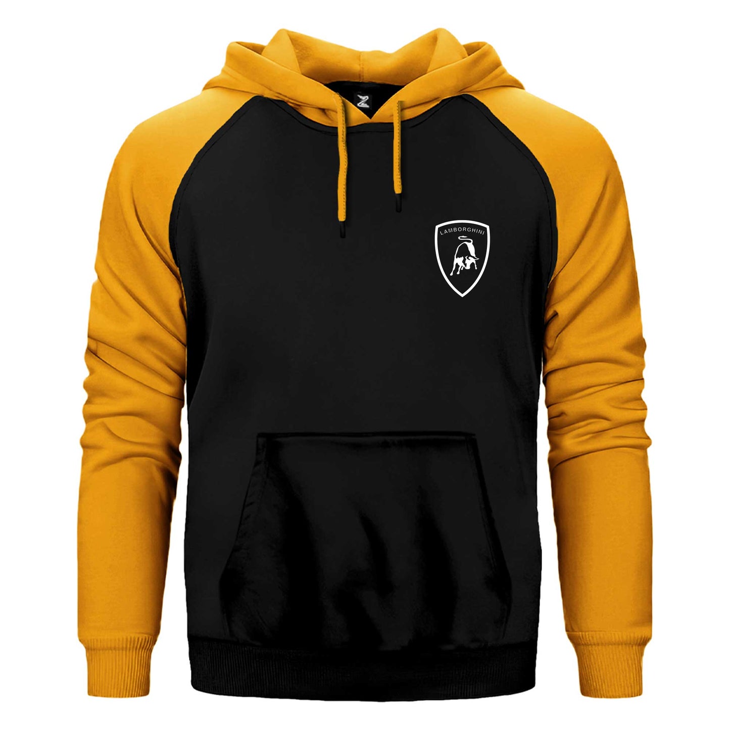 Lamborghini Logo White Çift Renk Reglan Kol Sweatshirt / Hoodie