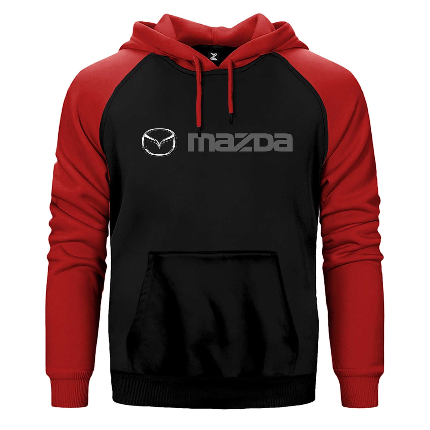 Mazda Text Logo Çift Renk Reglan Kol Sweatshirt / Hoodie