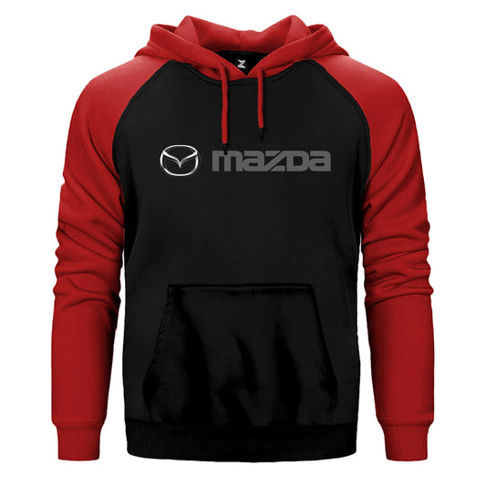Mazda Text Logo Çift Renk Reglan Kol Sweatshirt / Hoodie