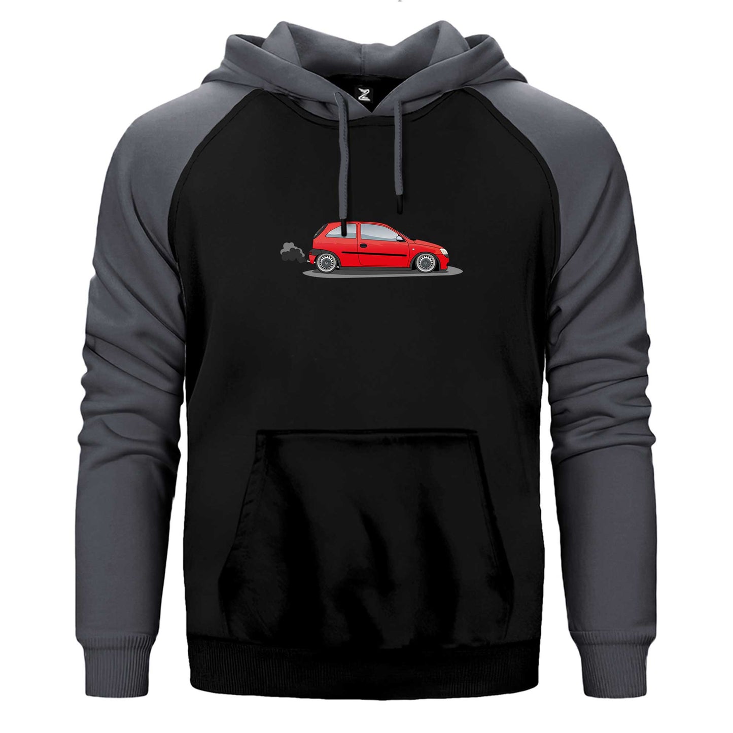 Opel Corsa Red Çift Renk Reglan Kol Sweatshirt / Hoodie