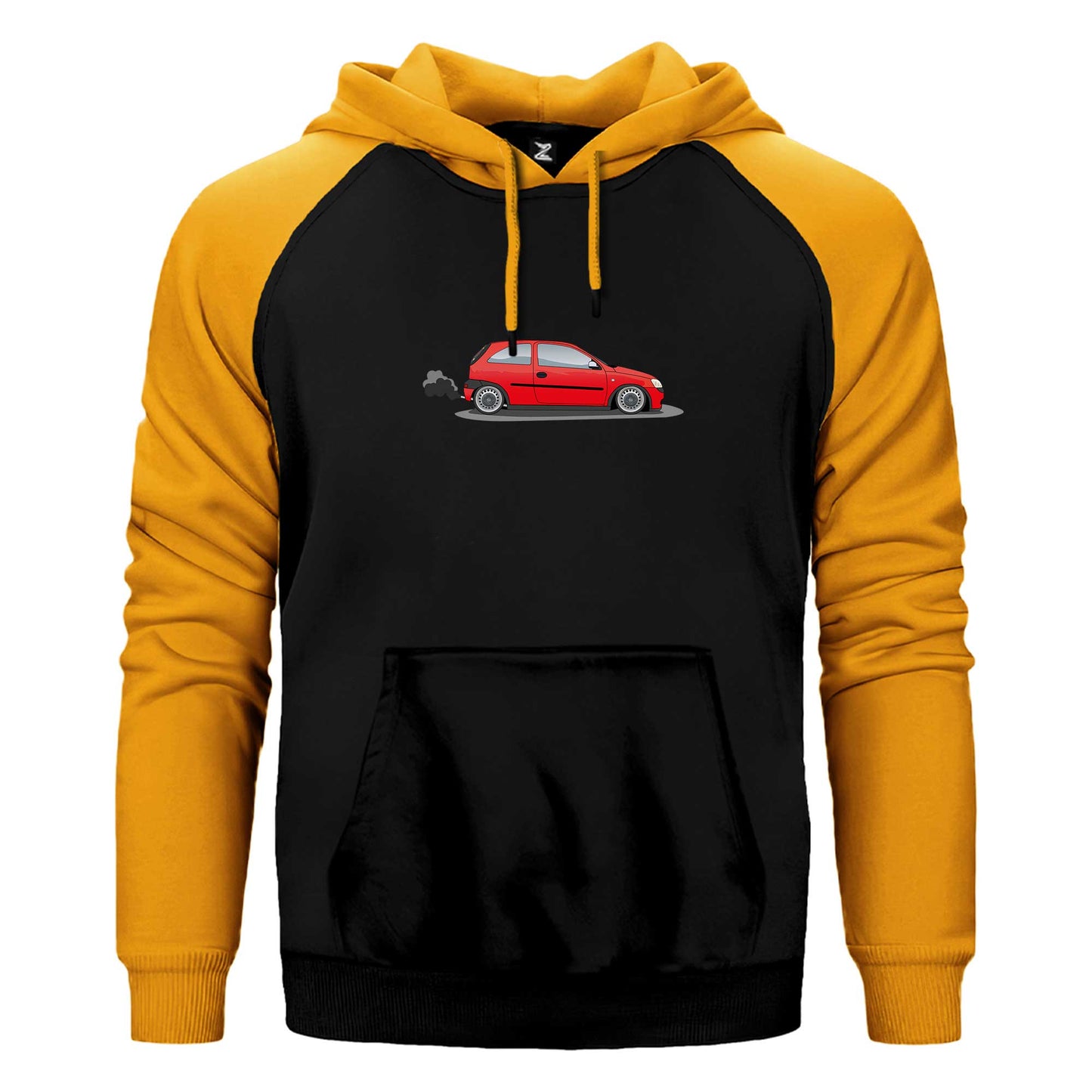 Opel Corsa Red Çift Renk Reglan Kol Sweatshirt / Hoodie